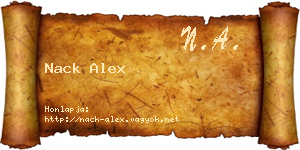 Nack Alex névjegykártya